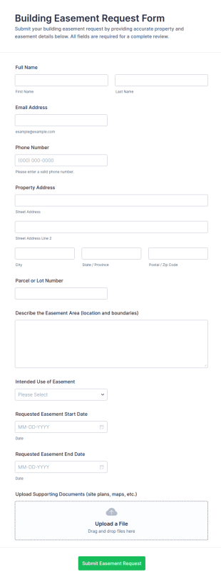 Building Easement Request Survey Form Template