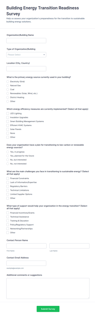 Building Energy Transition Readiness Survey Form Template