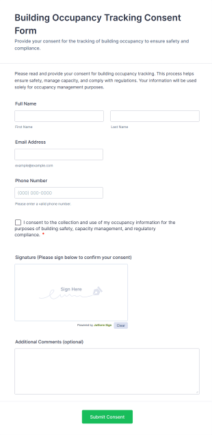 Building Occupancy Tracking Consent Form Template