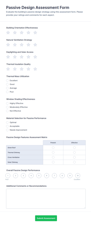 Building Passive Design Assessment Form Template