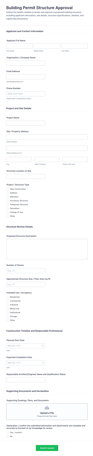 Building Permit Structure Approval Form Template