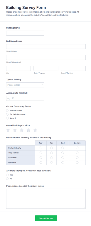 Building Survey Form Template
