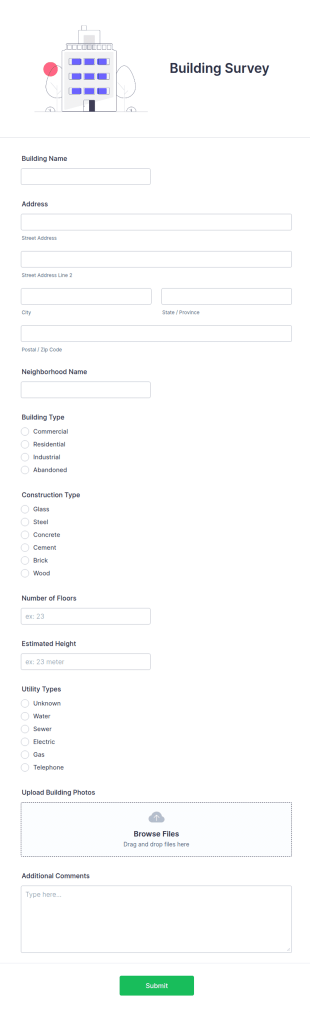 Building Survey Form Template