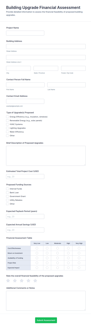 Building Upgrade Financial Assessment Form Template