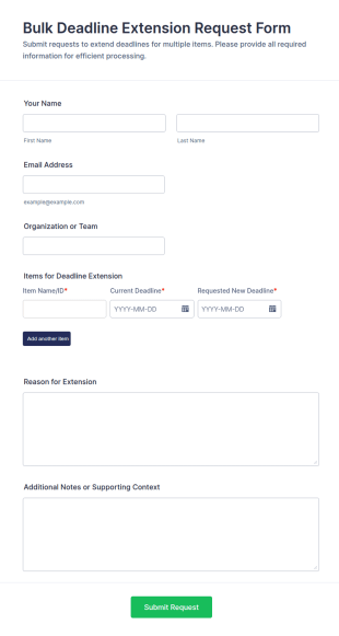 Bulk Deadline Extension Request Form Template