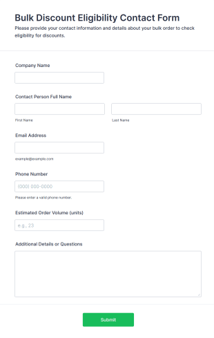 Bulk Discount Eligibility Contact Form Template