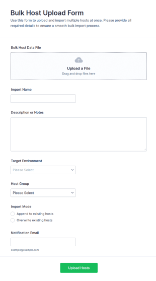 Bulk Host Upload Form Template
