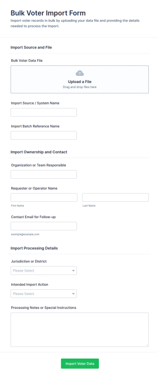 Bulk Voter Import Form Template