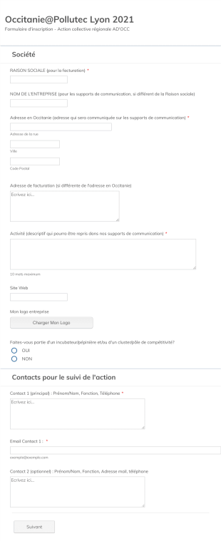 Bulletin D'inscription Form Template