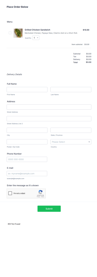 Bundle Order Form Template
