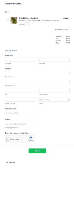 Bundle Order Form Template