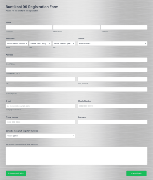 Buntiksol 99 Member Form Template
