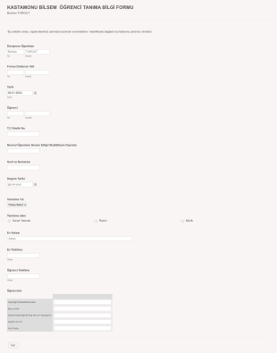 Burhan Turgut Öğrenci Tanıma Form Şablonu