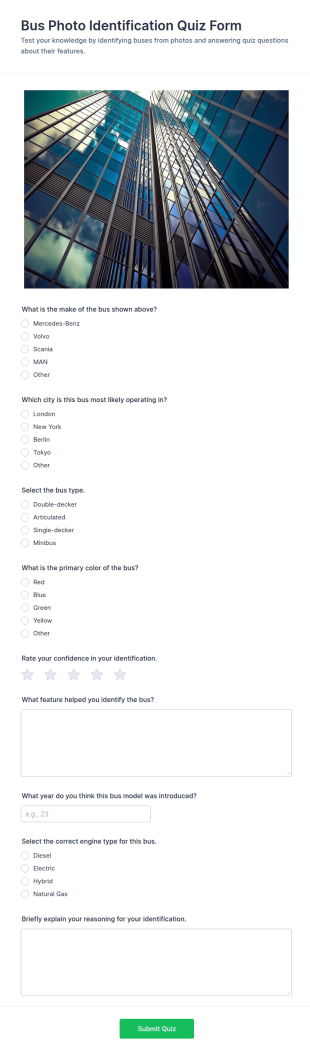 Bus Photo Identification Quiz Form Template