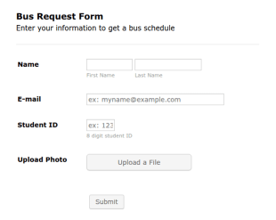 Bus Request Form Template