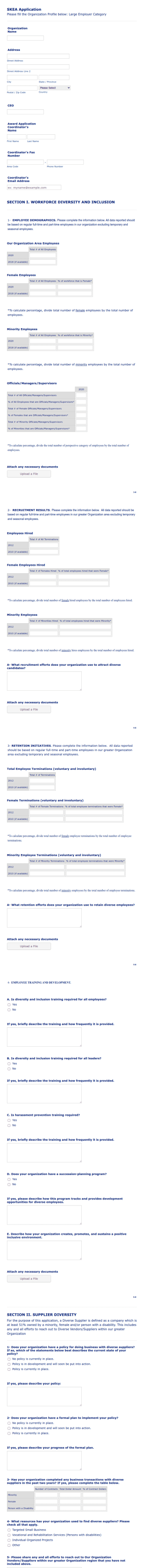 Business Application Form Template