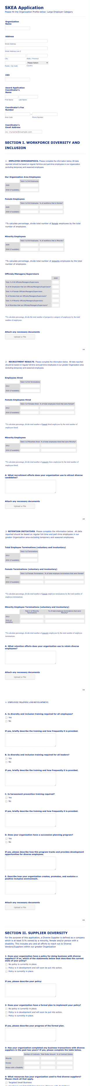 Business Application Form Template