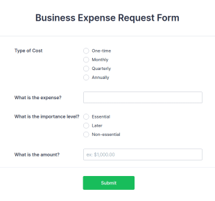 Business Expense Request Form Template