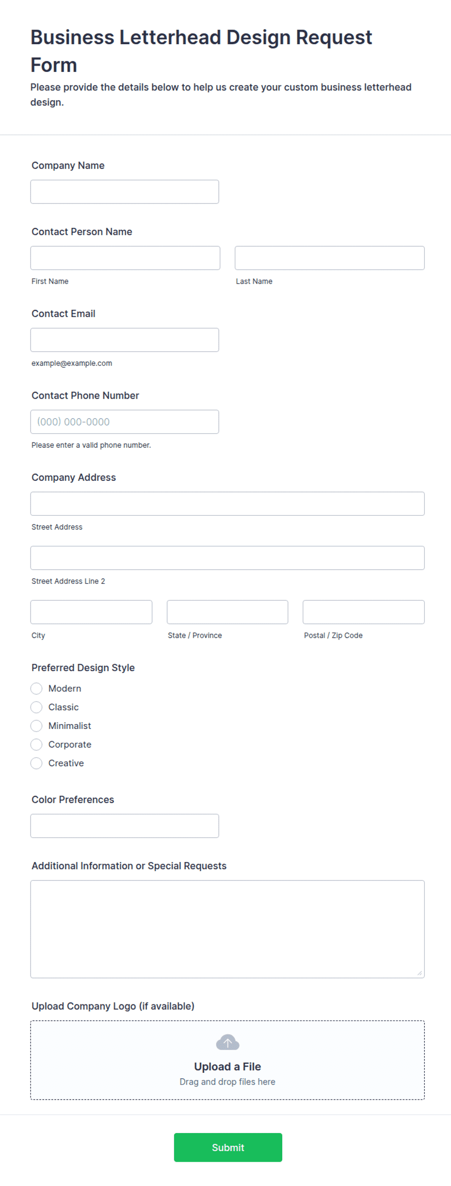 Email Form Design Example Form Design Company