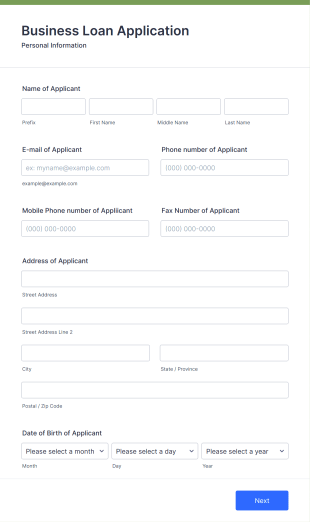 presentation handout template Business Loan Application Form Template