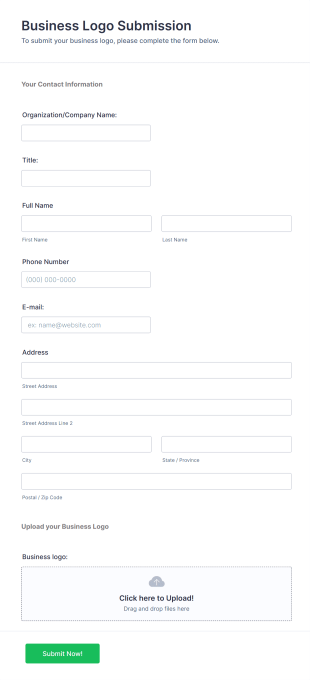 Business Logo Submission Form Template