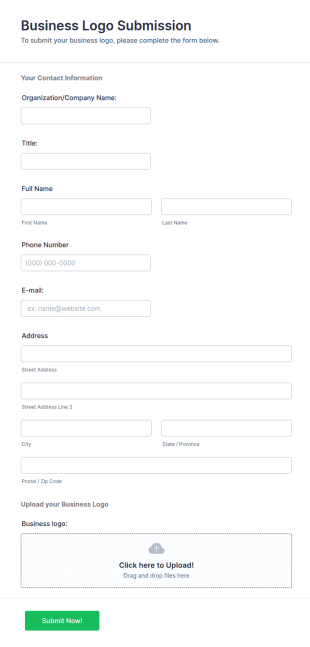 Business Logo Submission Form Template