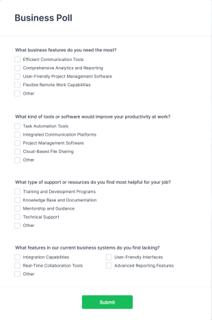 Business Poll Form Template