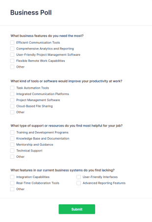 Business Poll Form Template