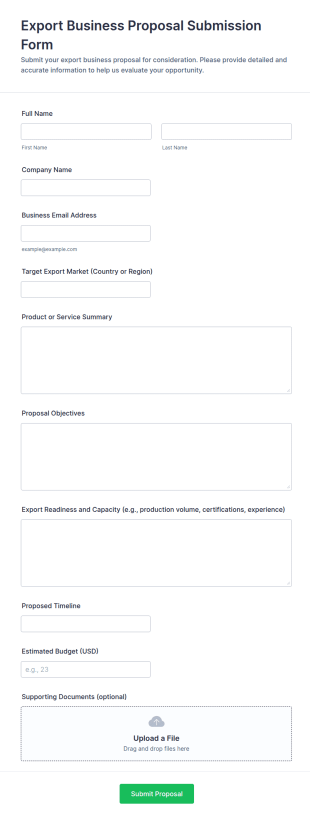 Business Proposal Submission Form Template