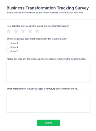 Business Transformation Tracking Survey Form Template