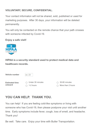 Butler Form Template