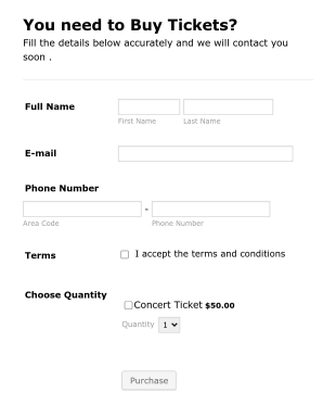 Ticket Purchase Form Template