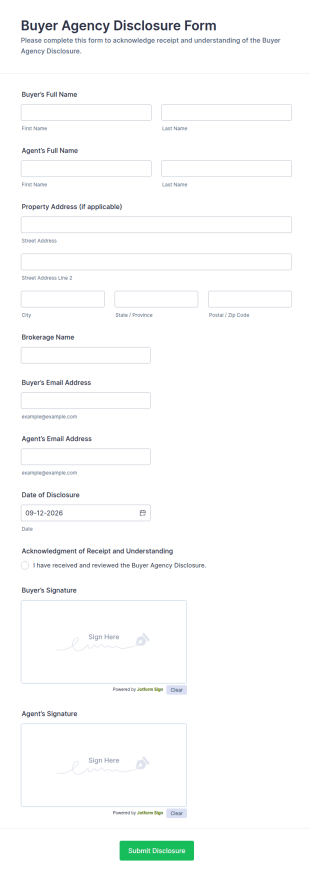 Buyer Agency Disclosure Form Template