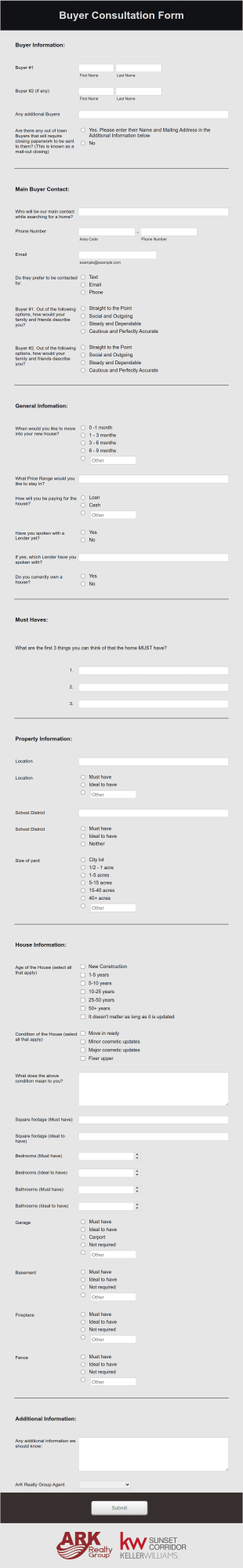 Buyer Consultation Form Template