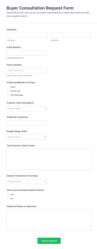 Buyer Consultation Request Form Template