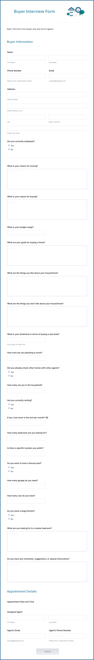 Buyer Interview Form Template