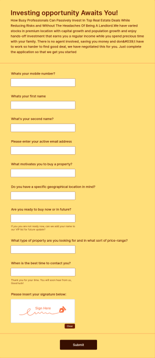 Buyers Application Form Template