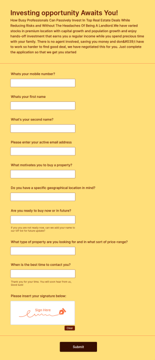 Buyers Application Form Template