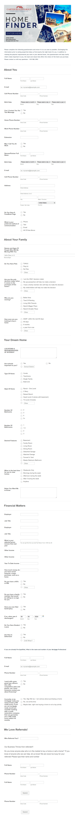 CRG_Realty Buyers Information Form Template
