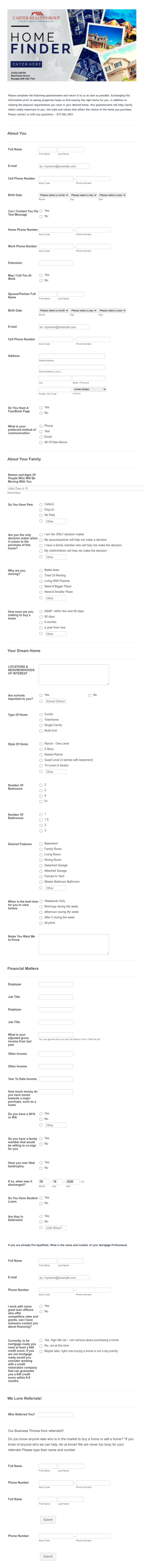 CRG_Realty Buyers Information Form Template