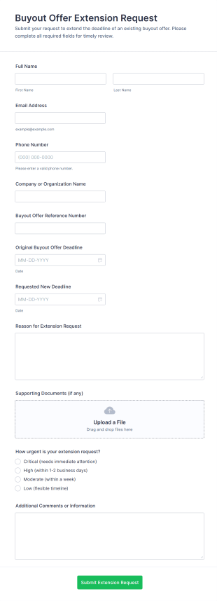Buyout Offer Extension Request Form Template