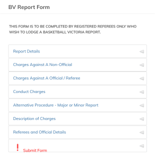 Bv Report Form Template
