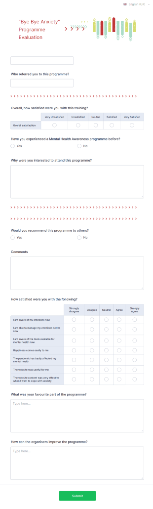 Psychological Program Evaluation Form Template