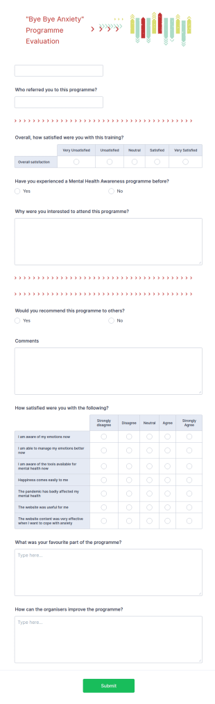 Psychological Program Evaluation Form Template