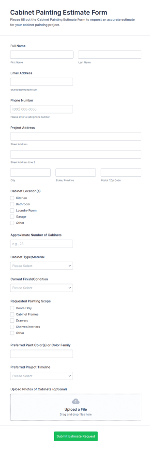 Cabinet Painting Estimate Form Template