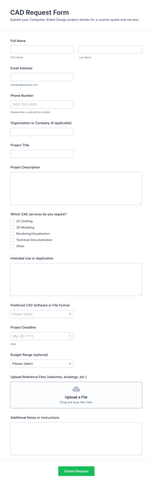 CAD Request Form Template