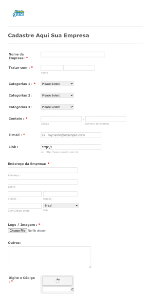 Cadastre Sua Empresa Form Template