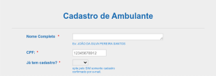 Cadastro De Ambulante Form Template