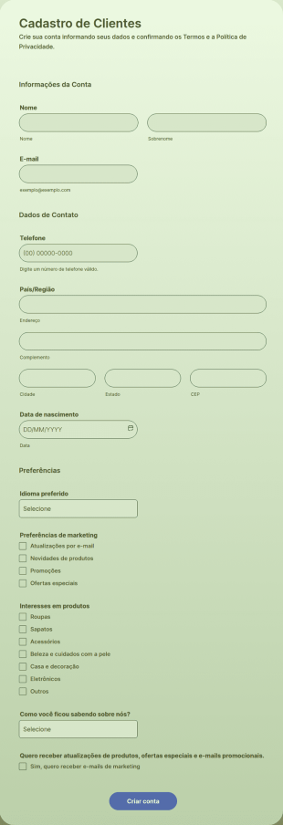 Cadastro De Clientes Shopify