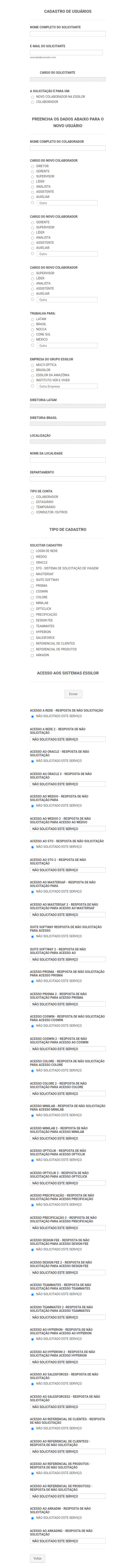 Cadastro De Colaboradores Para Setor De TI
